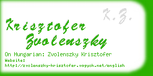 krisztofer zvolenszky business card